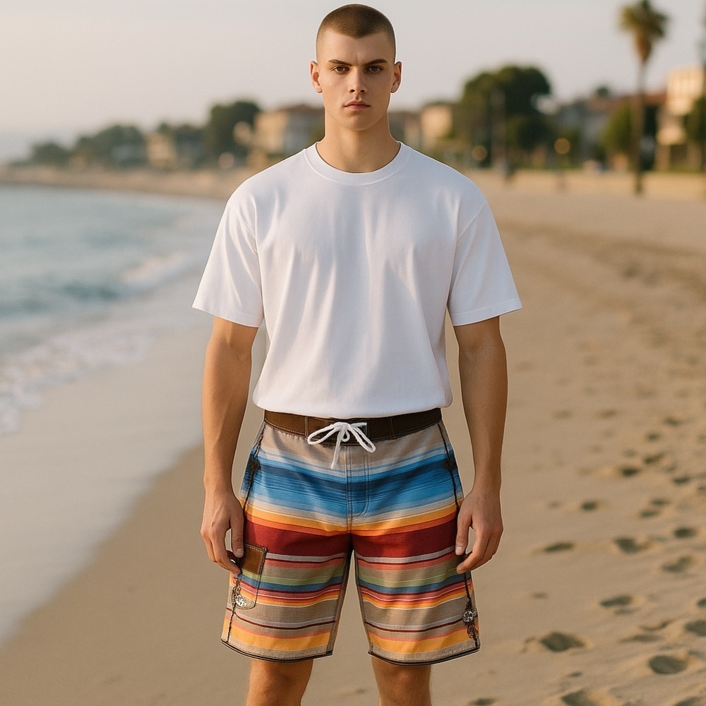 BILLABONG Serape Stripe Swim Surf Trunks Board Shorts, Size 31